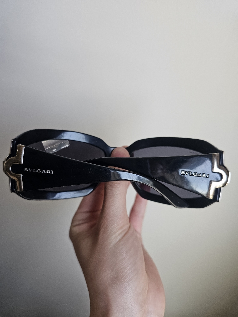 Bvlgari Vintage Late 90s Early Y2k Black Logo Temple Sunglasses